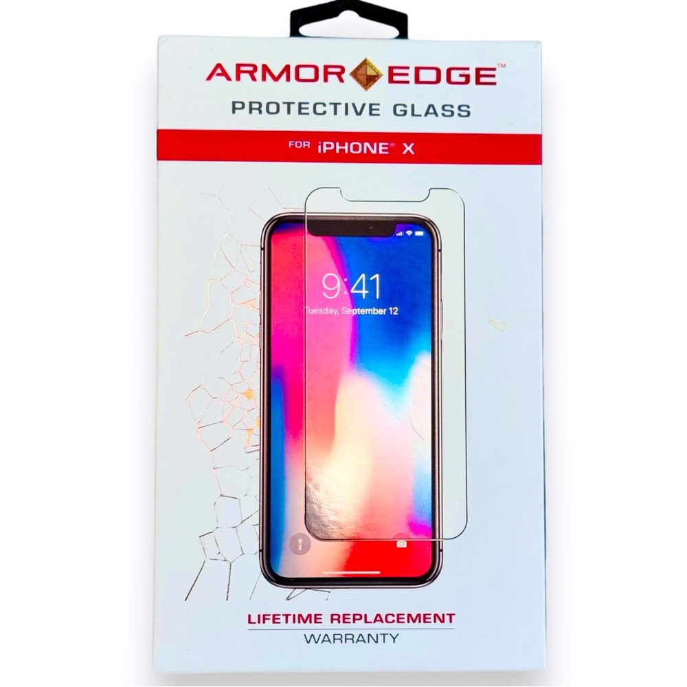 ARMOR EDGE Protective Glass Screen Protector for iPhone X - NWT